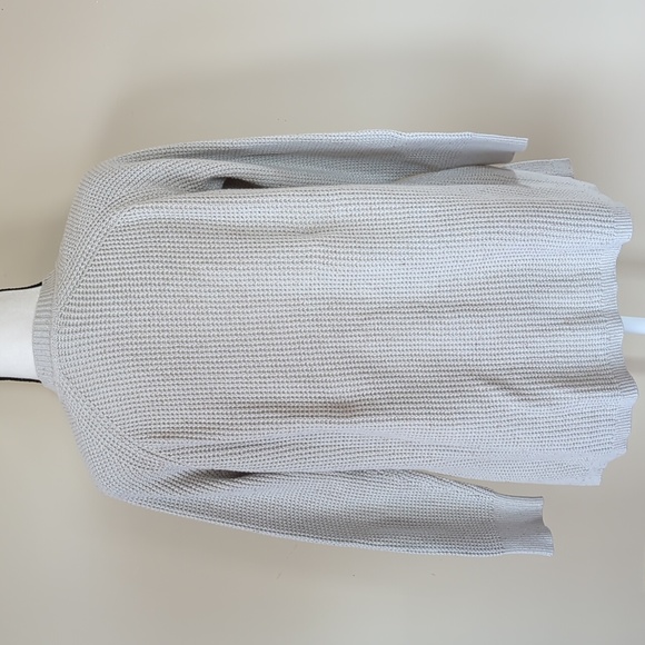 L.L. Bean Marled Open Front Open Weave Cardigan MEDIUM Beige Cream - Picture 11 of 16